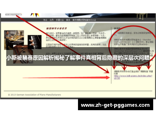 小斯被禁赛原因解析揭秘了解事件真相背后隐藏的深层次问题