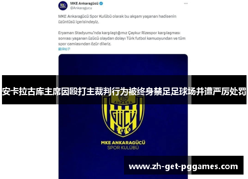 安卡拉古库主席因殴打主裁判行为被终身禁足足球场并遭严厉处罚
